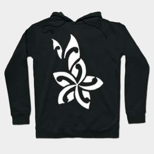 Tribal Plumeria in white Hoodie